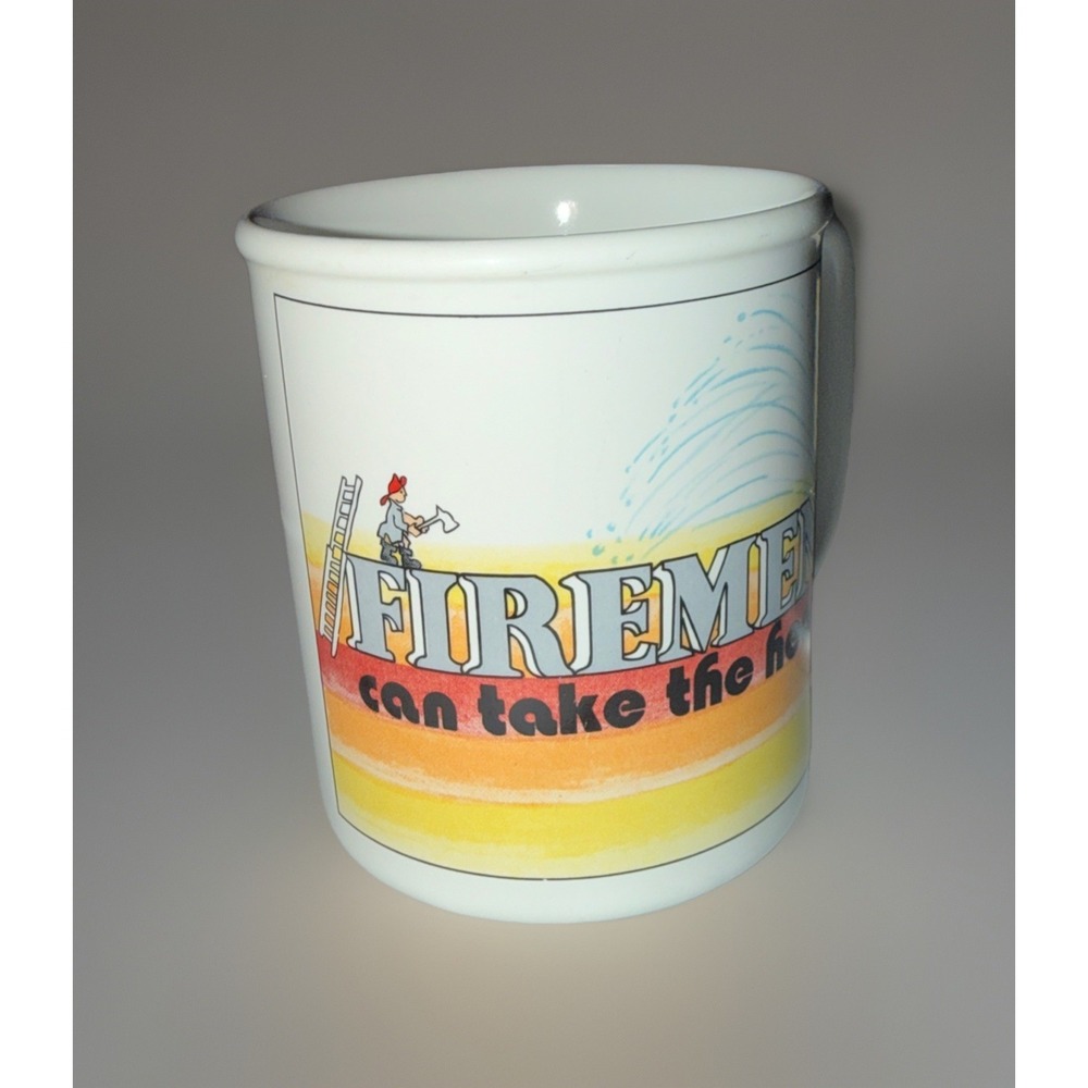 Vtg 1986 Coffee Mug Firemen can take the‎ heat, It's a Living Treasure Masters